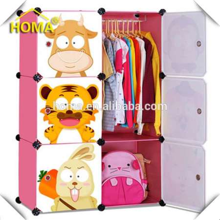 Plastic cartoon wardrobe designs for kids,children